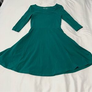 Pact Teal Green Organic Cotton Dress with Pockets